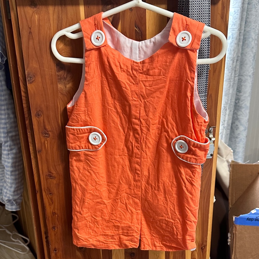 Beaufort Bonnet company Orange Buttoned Sleeveless Romper
